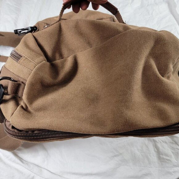 Witzman Canvas Backpack Travel Rucksack Multi Pocket Large Capacity Brown - Picture 12 of 12